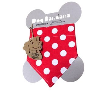 Dog Neckwear Over The Collar Pet Bandana Red/White Polka Dots